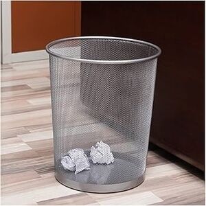Silver Mesh Wastebasket